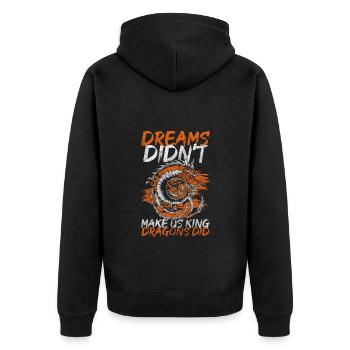 Drachen Flügel Film Asien - Unisex Premium Bio Zip Hoodie - Schwarz - Hinten - Nico (187cm)