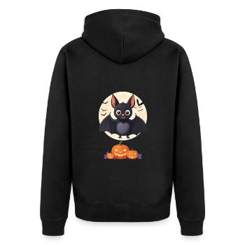 Bat Pumpkin Halloween Costume Kids Cute - Unisex Premium Organic Zip Hoodie - black - Back - Nico (187cm)