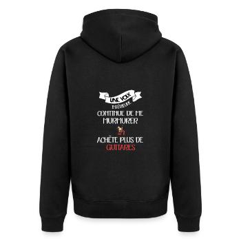 Une voix intérieure t-shirt metal homme - Veste à capuche bio Premium Unisexe - noir - Dos - Nico (187cm)