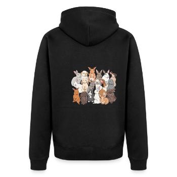 Conception de famille de lapin mignon pour les propriétaires de lapins - Veste à capuche bio Premium Unisexe - noir - Dos - Nico (187cm)