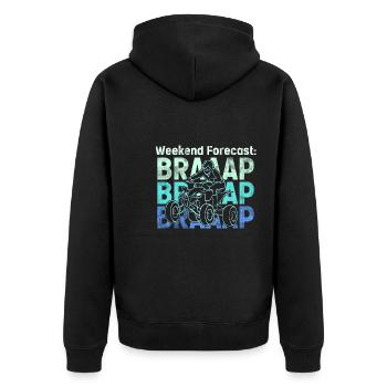 Wochenendvorhersage ATV Design für Quad-Fahrer - Unisex Premium Bio Zip Hoodie - Schwarz - Hinten - Nico (187cm)