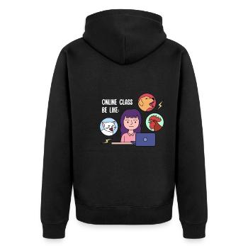 Online class design for young proud Pinoys - Unisex Premium Organic Zip Hoodie - black - Back - Nico (187cm)