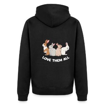Conception de lapin mignon pour les propriétaires de lapins - Veste à capuche bio Premium Unisexe - noir - Dos - Nico (187cm)