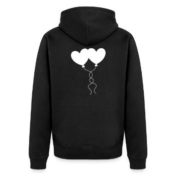 white heart white gift valentine's day - Unisex Premium Organic Zip Hoodie - black - Back - Nico (187cm)