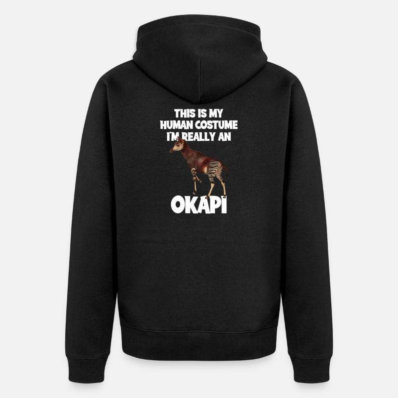 Okapi Zoo Expedition - Unisex Premium Bio Zip Hoodie - Schwarz