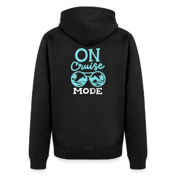 Kreuzfahrt Urlaub - Unisex Premium Bio Zip Hoodie - Schwarz - Hinten - Nico (187cm)