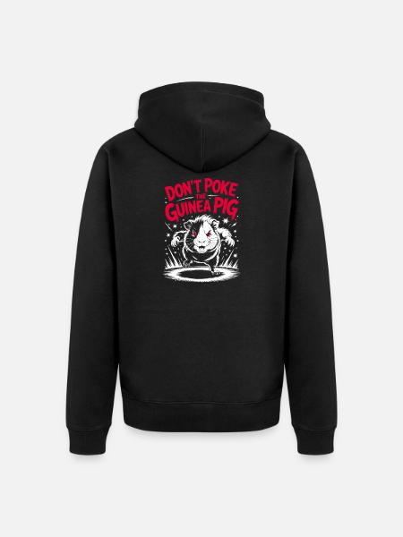 Bissiges Meerschweinchen mit lustigem Spruch - Unisex Premium Bio Zip Hoodie - Schwarz