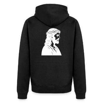 Silhouette de Jésus-Christ - Veste à capuche bio Premium Unisexe - noir - Dos - Nico (187cm)