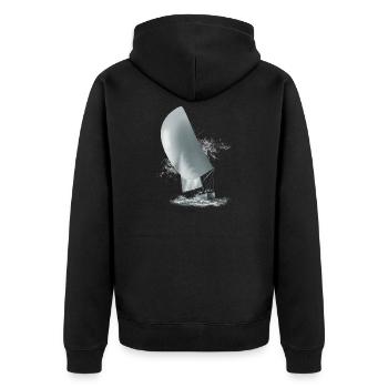 Sailboat - Unisex Premium Organic Zip Hoodie - black - Back - Nico (187cm)