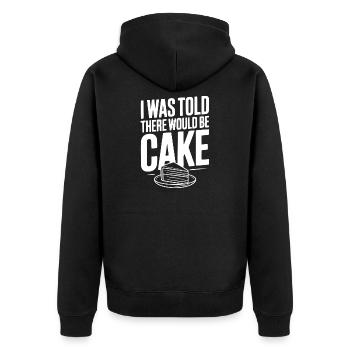 I Was Told There Would Be Cake - Unisex Premium Organic Zip Hoodie - black - Back - Nico (187cm)