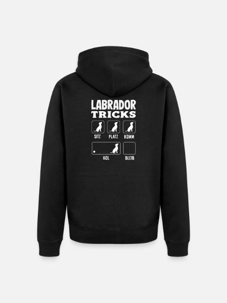 Labrador Tricks - Unisex Premium Organic Zip Hoodie - black