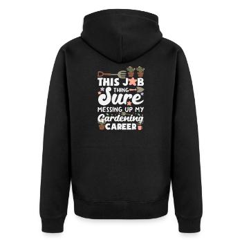 Garten- Und Pflanzenliebhaber Geschenke - Unisex Premium Bio Zip Hoodie - Schwarz - Hinten - Nico (187cm)