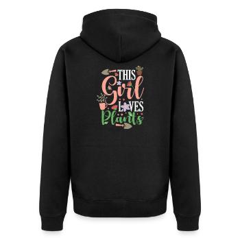 Garden & Plant Lovers Gifts - Unisex Premium Organic Zip Hoodie - black - Back - Nico (187cm)