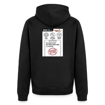 Mama-OS v2.0 Betriebssystem - Unisex Premium Bio Zip Hoodie - Schwarz - Hinten - Nico (187cm)