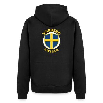 Emblème du drapeau du Bouclier suédois - Veste à capuche bio Premium Unisexe - noir - Dos - Nico (187cm)