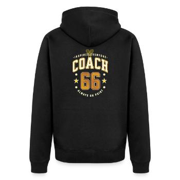 Tennis Coach Geburtstag 1966, Bester Trainer Tasse - Unisex Premium Bio Zip Hoodie - Schwarz - Hinten - Nico (187cm)