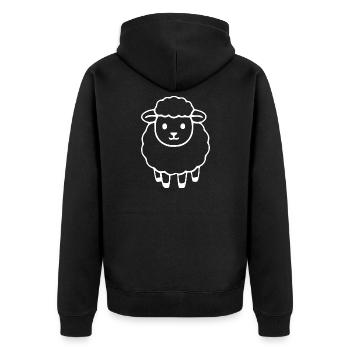 Mouton mouton agneau - Veste à capuche bio Premium Unisexe - noir - Dos - Nico (187cm)