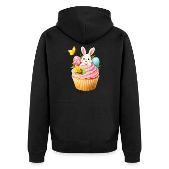 Mignon cupcake de lapins de Pâques avec des œufs de Pâques colorés - Veste à capuche bio Premium Unisexe - noir - Dos - Nico (187cm)