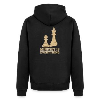 Mindset Is Everything – Chess Strategy Design - Unisex Premium Organic Zip Hoodie - black - Back - Nico (187cm)