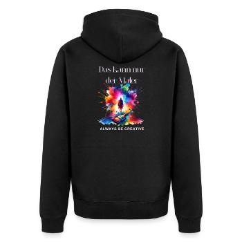 Maler Geschenk - Lustiger Maler Spruch  - Unisex Premium Bio Zip Hoodie - Schwarz - Hinten - Nico (187cm)