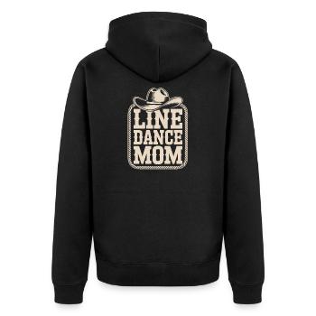 Line Dance Mom Western - Unisex Premium Bio Zip Hoodie - Schwarz - Hinten - Nico (187cm)