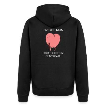 Je t’aime Maman Heart Meme Fête des Mères - Veste à capuche bio Premium Unisexe - noir - Dos - Nico (187cm)
