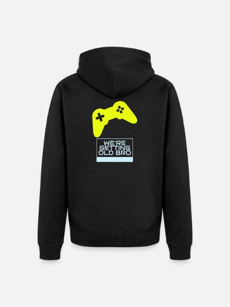 Gamer-Nostalgie: Wir werden älter - Unisex Premium Bio Zip Hoodie - Schwarz