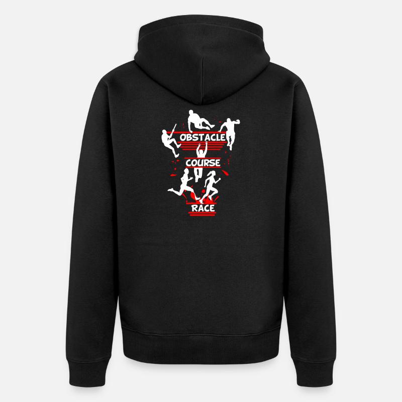 Course d’obstacles – Conception d’obstacles en ligne - Veste à capuche bio Premium Unisexe - noir