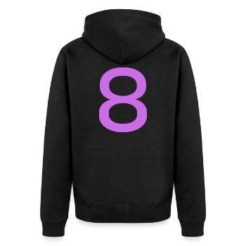 8 - Unisex Premium Organic Zip Hoodie - black - Back - Nico (187cm)