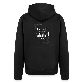 No Ticket No Support Informatiker IT Administrator - Unisex Premium Bio Zip Hoodie - Schwarz - Hinten - Nico (187cm)