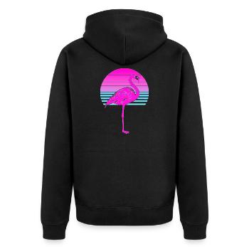 Pink Und Stolz Darauf - Unisex Premium Bio Zip Hoodie - Schwarz - Hinten - Nico (187cm)