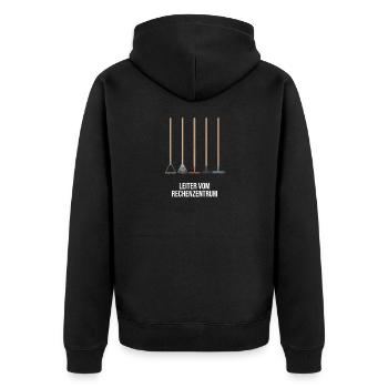Hello World Programmiersprachen Programmierer Nerd - Unisex Premium Bio Zip Hoodie - Schwarz - Hinten - Nico (187cm)