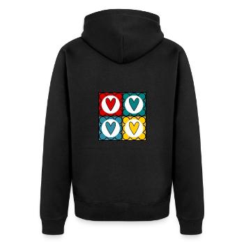 SAINT VALENTIN. JE T'AIME. I LOVE YOU. AMOUR. LOVE - Veste à capuche bio Premium Unisexe - noir - Dos - Nico (187cm)