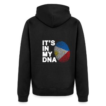 Philippinen DNA Design für stolze Pinoys - Unisex Premium Bio Zip Hoodie - Schwarz - Hinten - Nico (187cm)