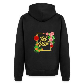 Vietnamien Nouvel An Vietnam Viet I Cadeau - Veste à capuche bio Premium Unisexe - noir - Dos - Nico (187cm)
