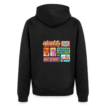 L’égalité ne fait de mal à personne Fierté LGBTQIA+ Design - Veste à capuche bio Premium Unisexe - noir - Dos - Nico (187cm)