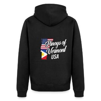 Les Philippins du Vermont conçoivent pour Proud Fil-Ams - Veste à capuche bio Premium Unisexe - noir - Dos - Nico (187cm)
