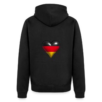Allemagne coeur brillant noir rouge or jaune - Veste à capuche bio Premium Unisexe - noir - Dos - Nico (187cm)