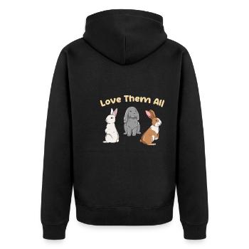 Conception de lapin mignon pour les propriétaires de lapins - Veste à capuche bio Premium Unisexe - noir - Dos - Nico (187cm)