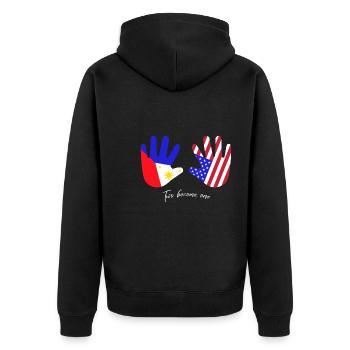 Fil-Am Design für stolze Pinoys - Unisex Premium Bio Zip Hoodie - Schwarz - Hinten - Nico (187cm)