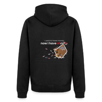 Shrimp Collector Design für stolze Shrimp Fans - Unisex Premium Bio Zip Hoodie - Schwarz - Hinten - Nico (187cm)