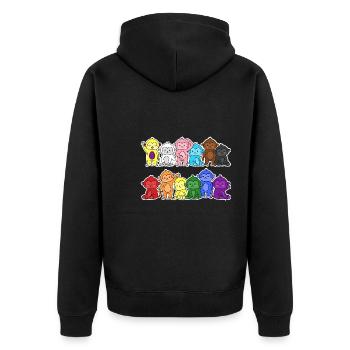 Pride Progress Flag Monkey for Equality - Unisex Premium Organic Zip Hoodie - black - Back - Nico (187cm)