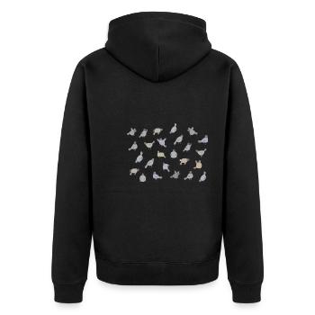 Niedliches Taubenmuster-Design für Taubenliebhaber - Unisex Premium Bio Zip Hoodie - Schwarz - Hinten - Nico (187cm)