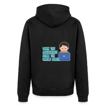 Work Screen Sharing Joke Design für stolze Pinoys - Unisex Premium Bio Zip Hoodie - Schwarz - Hinten - Nico (187cm)