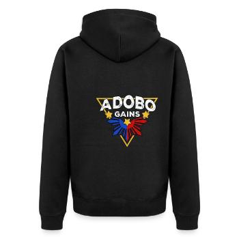 Philippinen Filipino Adobo Reis Essen I Geschenk - Unisex Premium Bio Zip Hoodie - Schwarz - Hinten - Nico (187cm)