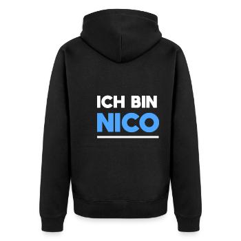 Nico Name Spruch für stolze Nicos - Unisex Premium Bio Zip Hoodie - Schwarz - Hinten - Nico (187cm)