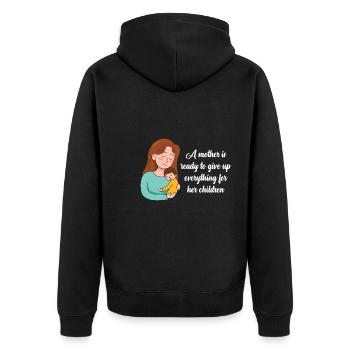Loving design for Mother's Day - Unisex Premium Organic Zip Hoodie - black - Back - Nico (187cm)