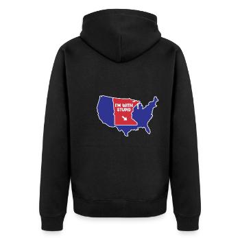 Minnesota Design für patriotische Minnesotaner - Unisex Premium Bio Zip Hoodie - Schwarz - Hinten - Nico (187cm)