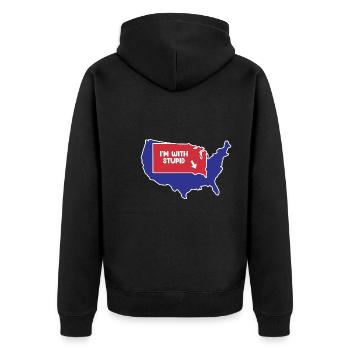 South Dakota Design für patriotische South Dakotan - Unisex Premium Bio Zip Hoodie - Schwarz - Hinten - Nico (187cm)