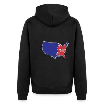 Mississippi Design für patriotisch Mississippianer - Unisex Premium Bio Zip Hoodie - Schwarz - Hinten - Nico (187cm)